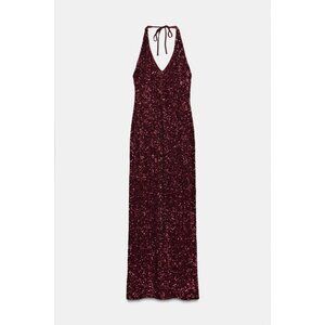ZARA SEQUIN V-NECK DRESS